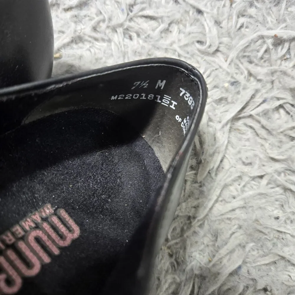 Munro American Proper Leather Heels Womens Size 7.5M Side Zip Black Shoes #6384